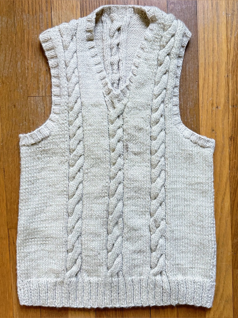 Vintage 1960’s - 1970’s Cable Knit V-neck Pullover Sweater Vest